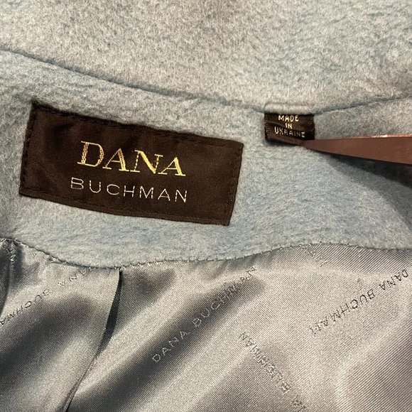 Vintage Dana Buchman Baby Blue Angora Blend Mockneck‎ Zip-Up Peacoat, Size 14 - Picture 3 of 6